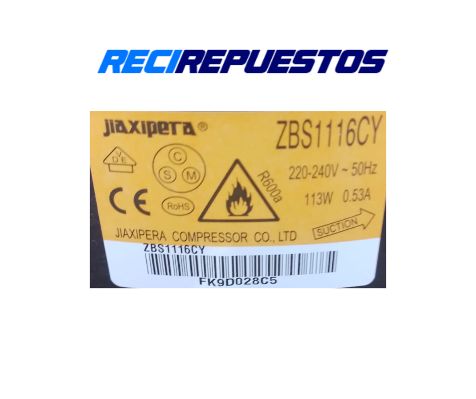 Compresor frigorífico Jiaxipera ZBS1116CY