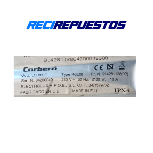 Modulo/placa lavadora Corberó LC 880E